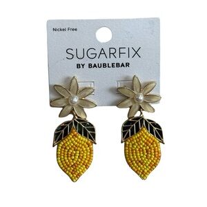 NWT SugarFix by BaubleBar Lemon flower drop Earrings nickel free